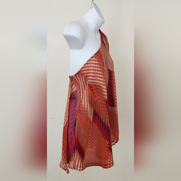 JESSICA SIMPSON One Shoulder Printed Blouse Top Size M - Picture 5 of 12